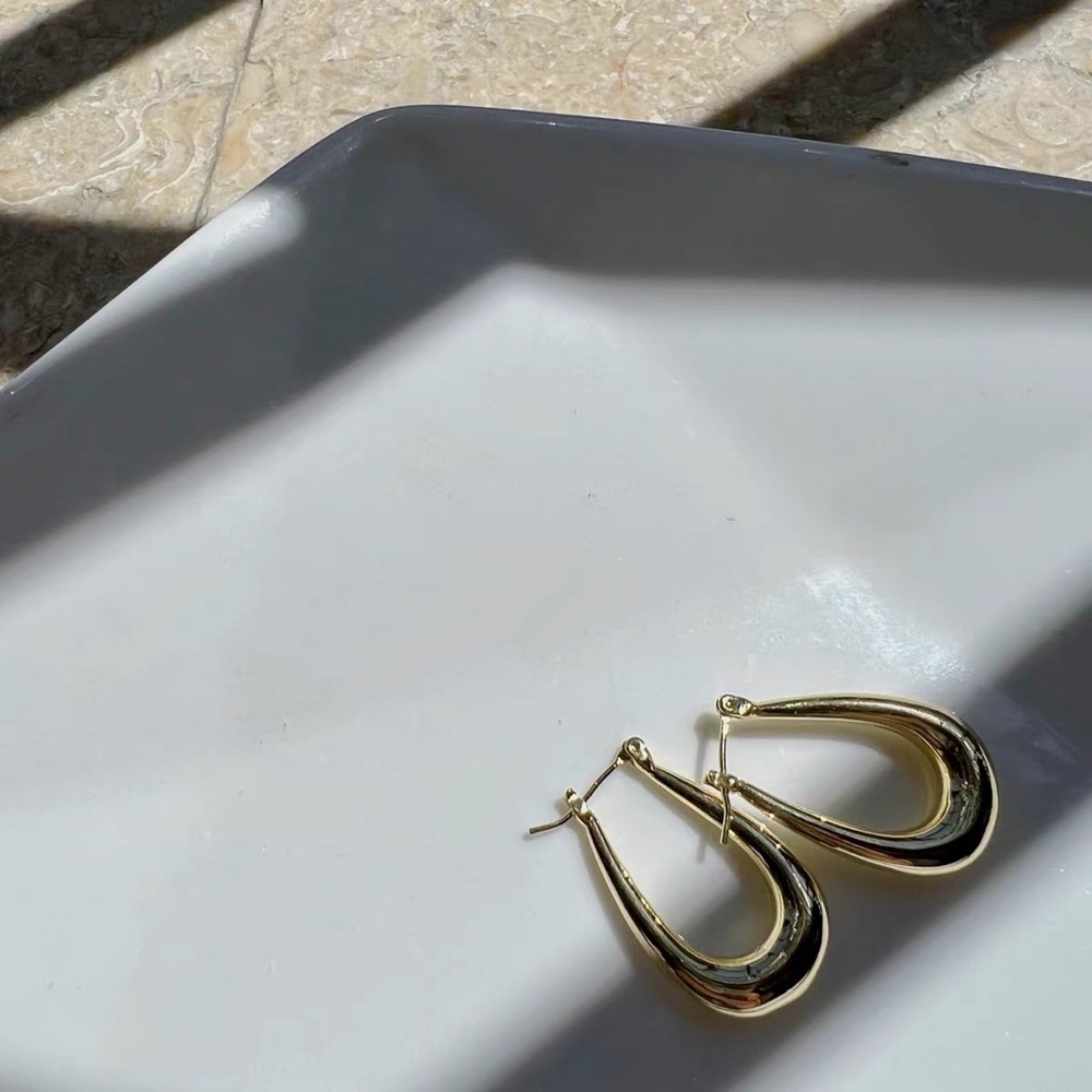Gold hoop earrings 18k gold plated 925 sterling silver